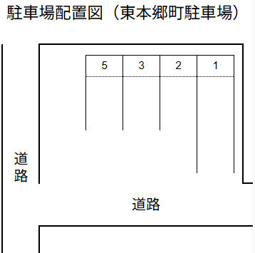 東本郷町駐車場の駐車配置図