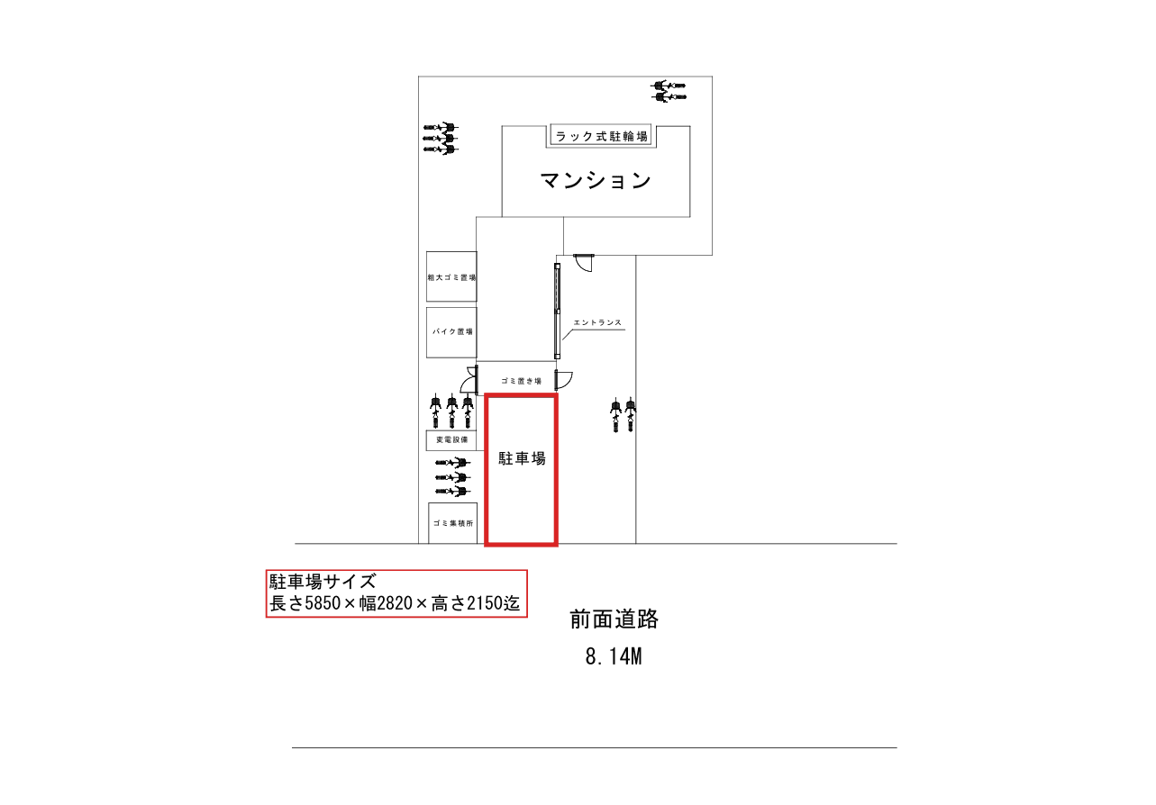 千束3丁目駐車場 の駐車配置図