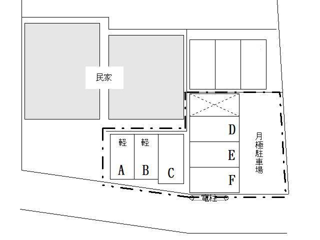 アレット月極駐車場の駐車配置図