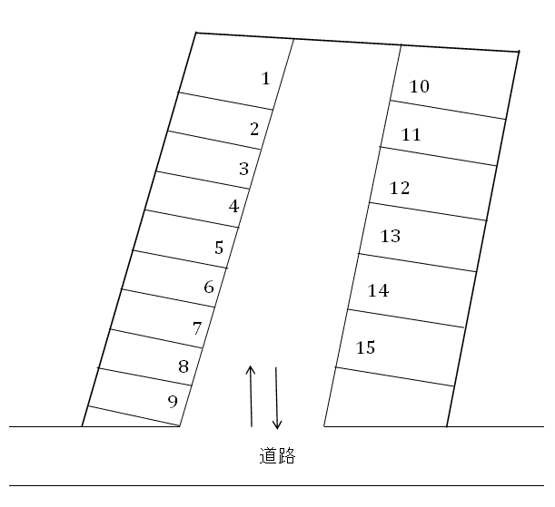 八分字町作本パーキングの駐車配置図