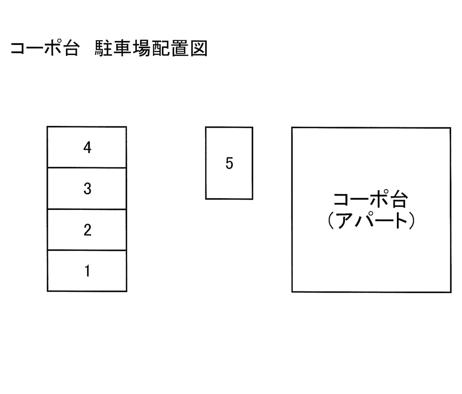 コーポ台 駐車場の駐車配置図