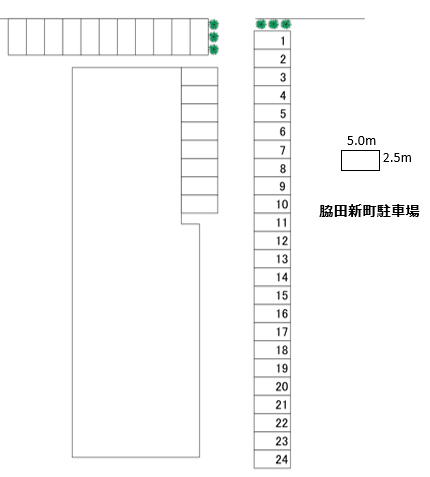 脇田新町月極駐車場の駐車配置図