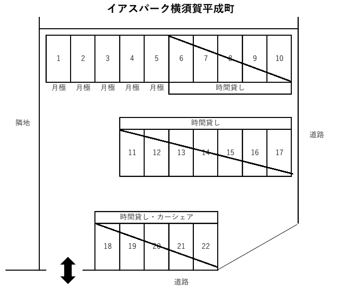イアスパーク横須賀平成町の駐車配置図