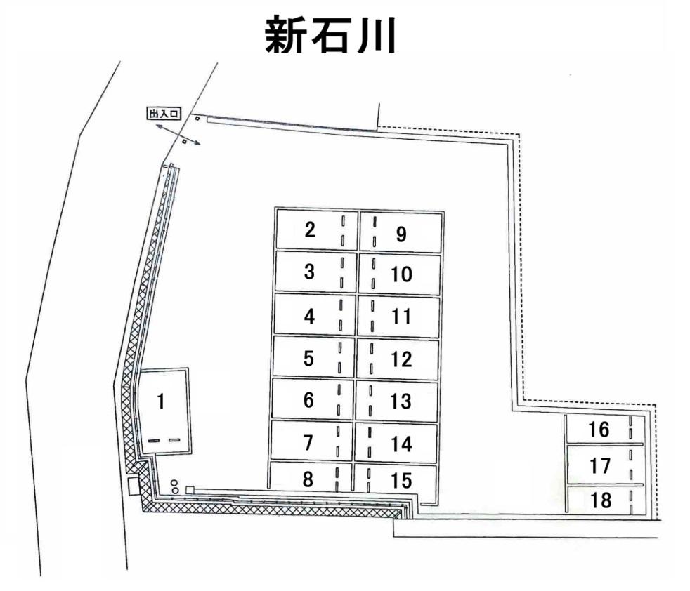 【TD】新石川駐車場の駐車配置図