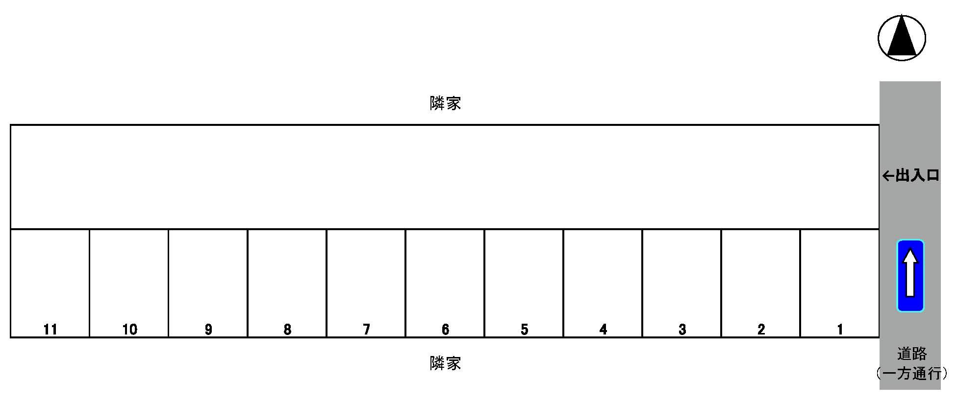 高塚町 KT33 駐車場の駐車配置図