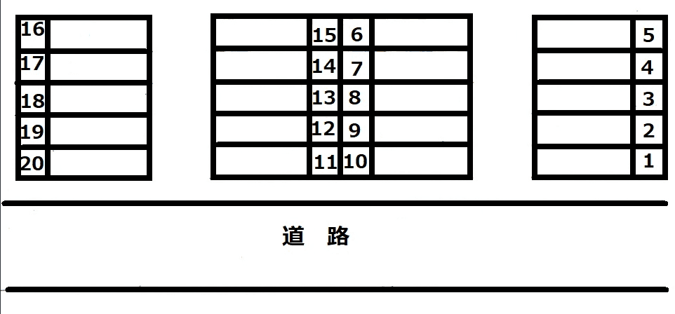 村井駐車場の駐車配置図