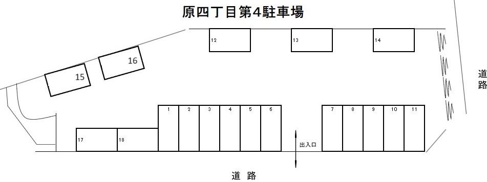 原四丁目第4駐車場の駐車配置図