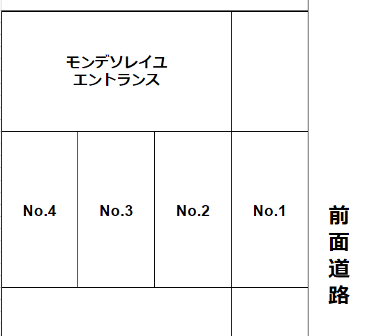 モンデソレイユ敷地内駐車場の駐車配置図