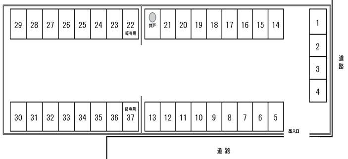 松美第2駐車場の駐車配置図