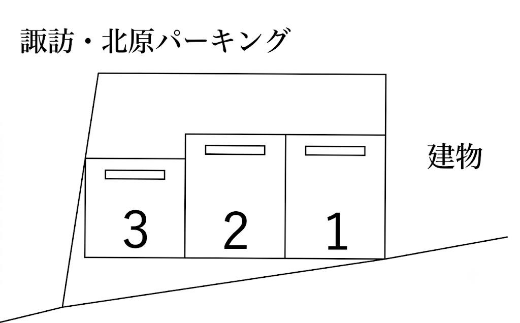 諏訪・北原パーキングの駐車配置図