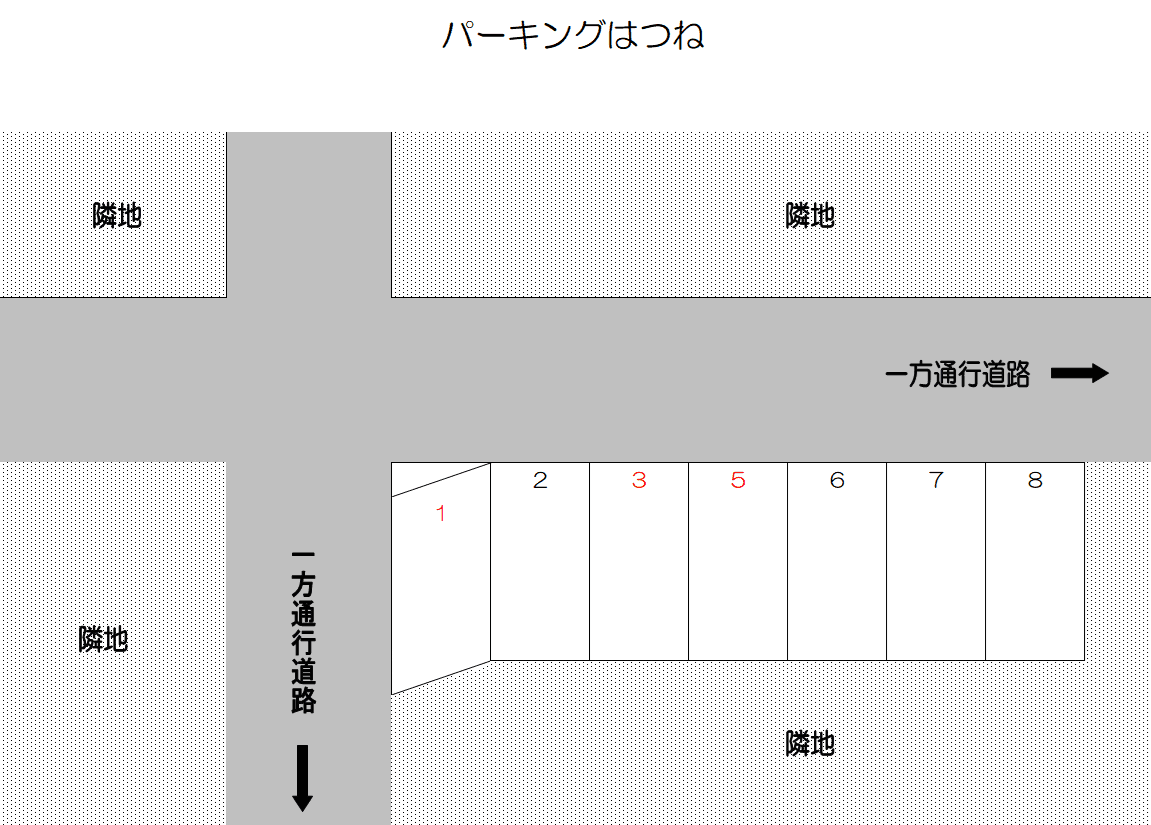 元町 パーキングはつねの駐車配置図