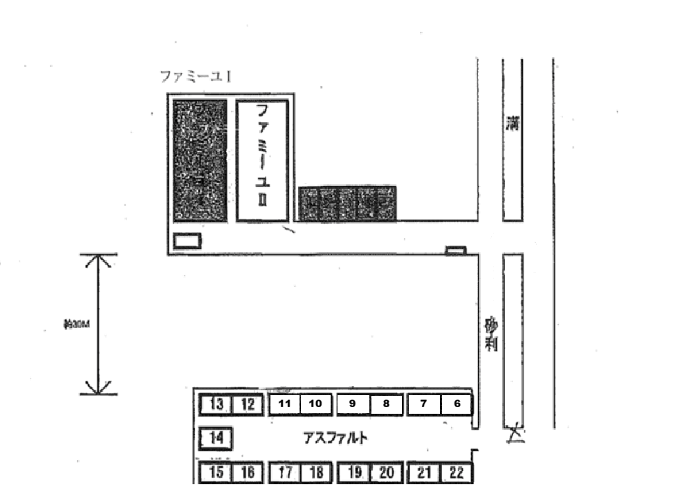 ファミーユⅠ (26147) 敷地外駐車場の駐車配置図
