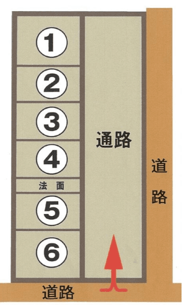 津山市上之町の駐車配置図