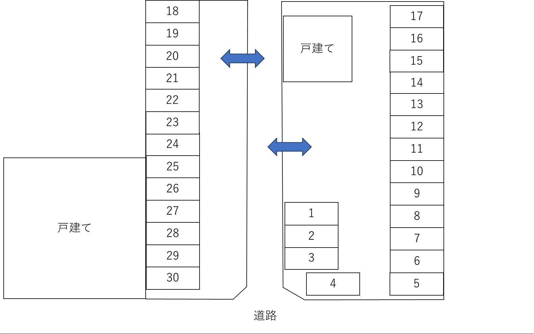 稲垣駐車場の駐車配置図