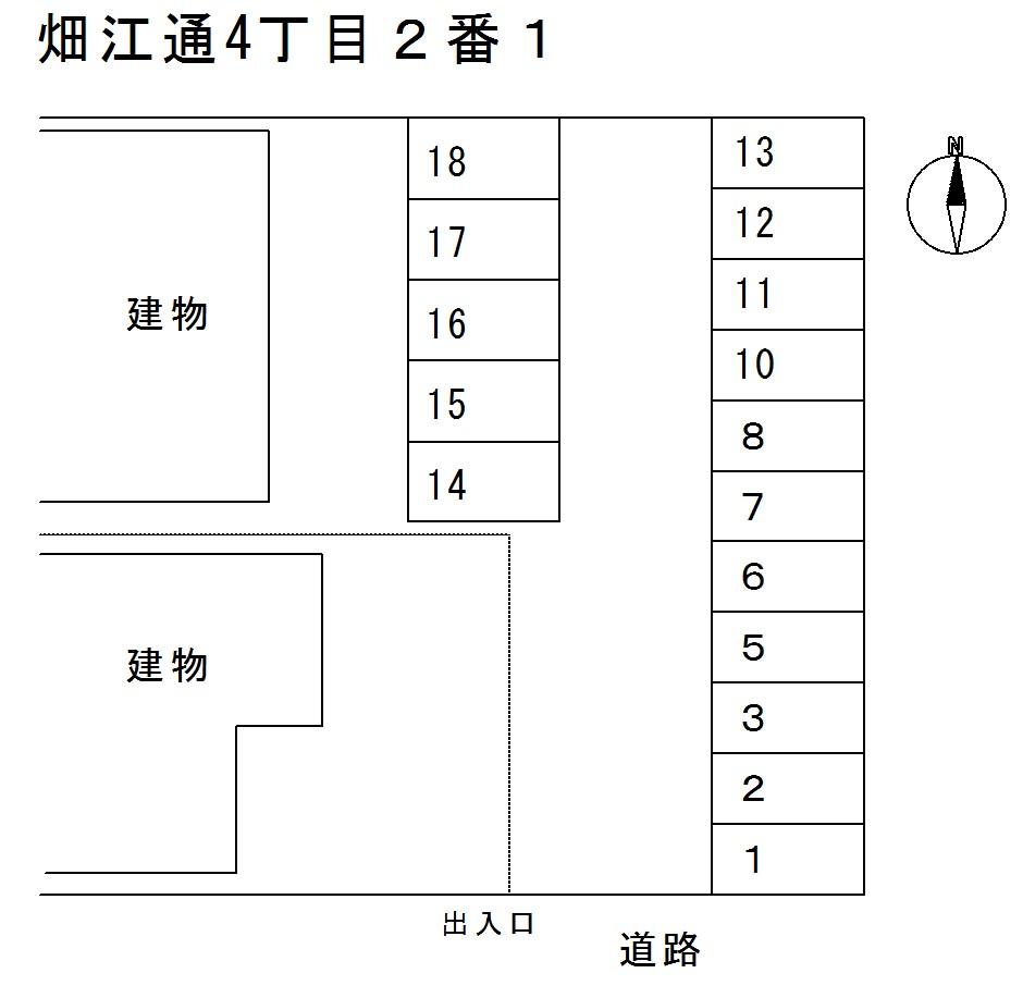 畑江通4丁目2番1の駐車配置図