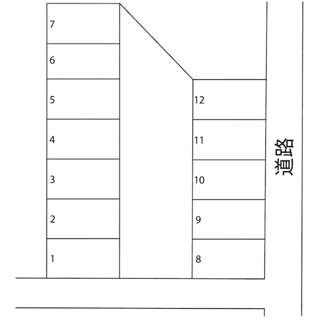 下川尻駐車場の駐車配置図