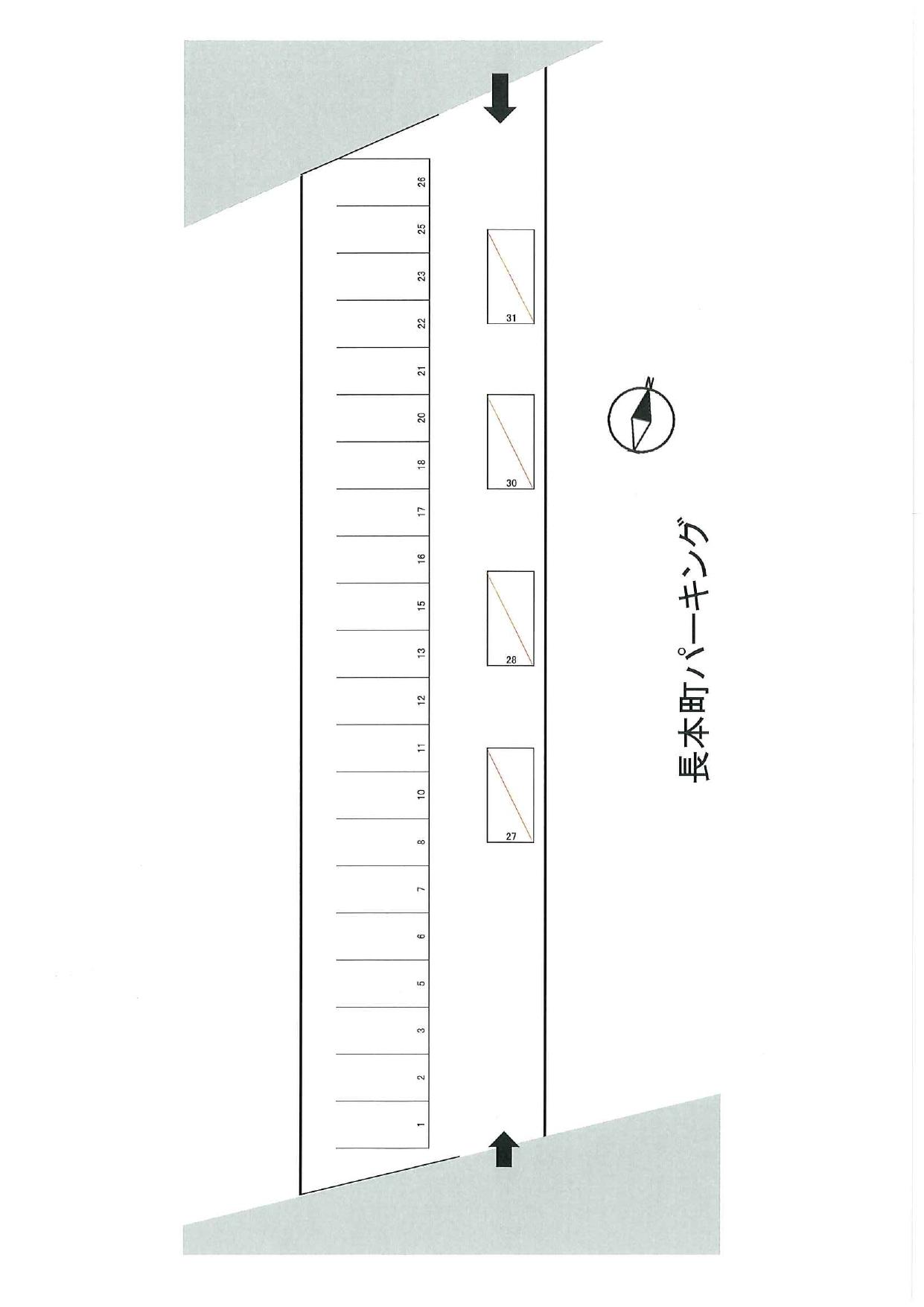長本町パーキングの駐車配置図