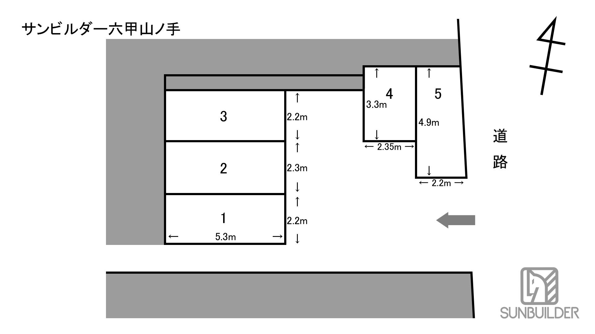 サンビルダー六甲山ノ手の駐車配置図