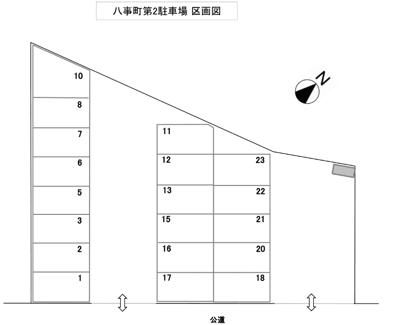 八事町第2駐車場の駐車配置図