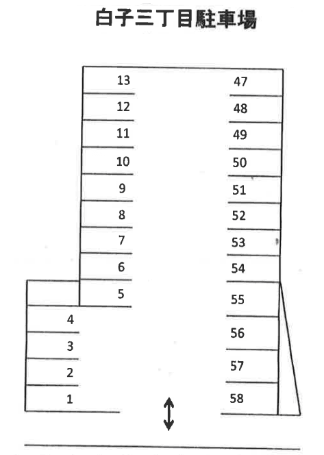 白子三丁目駐車場の駐車配置図