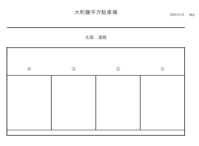 大町藤平方駐車場の駐車配置図