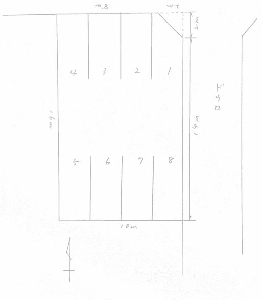 長門石1丁目駐車場の駐車配置図