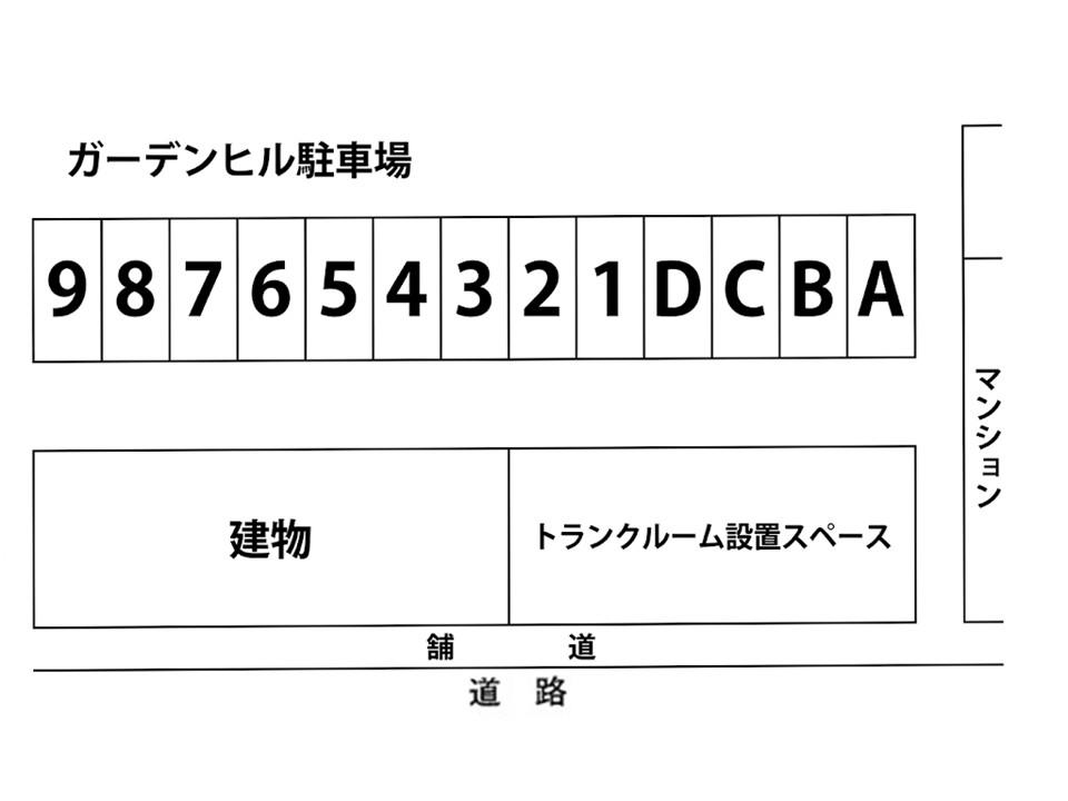 ガーデンヒル駐車場の駐車配置図