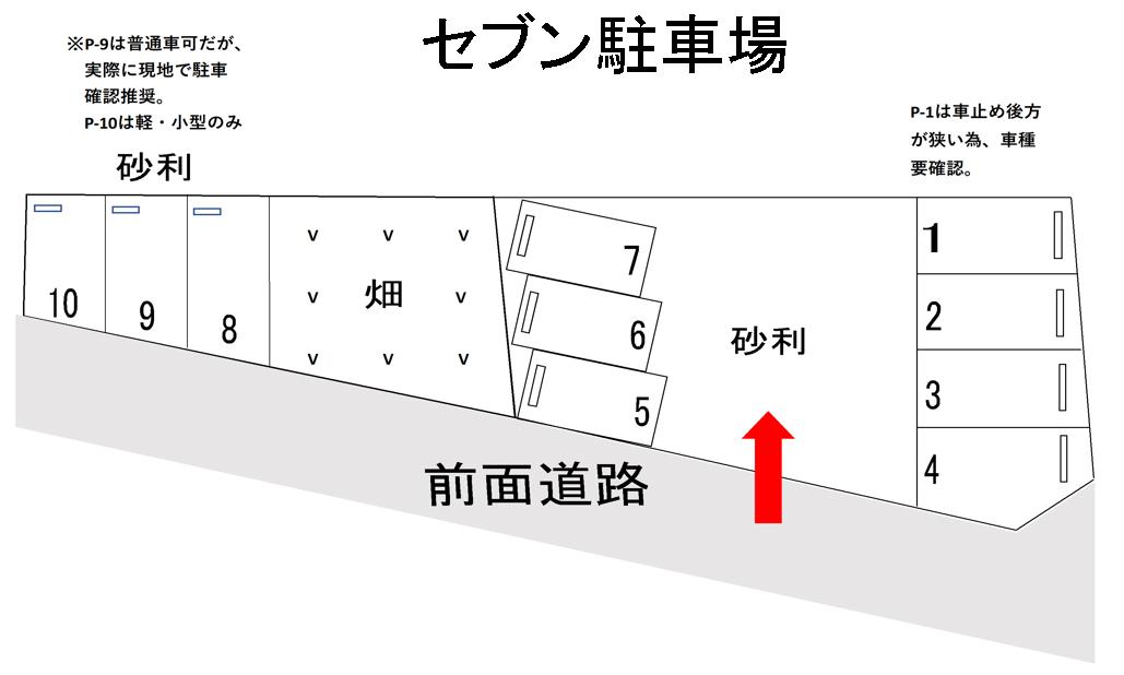 セブン駐車場の駐車配置図