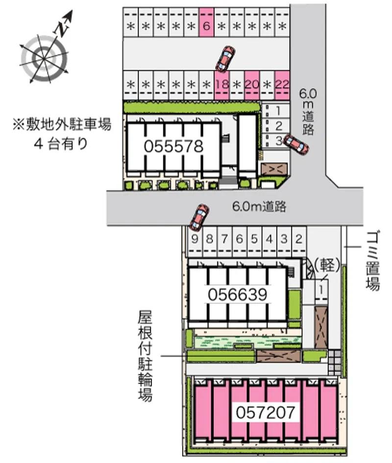 クレイノラベンダー (57207) 敷地外駐車場の駐車配置図