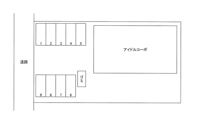 アイドルコーポ駐車場の駐車配置図