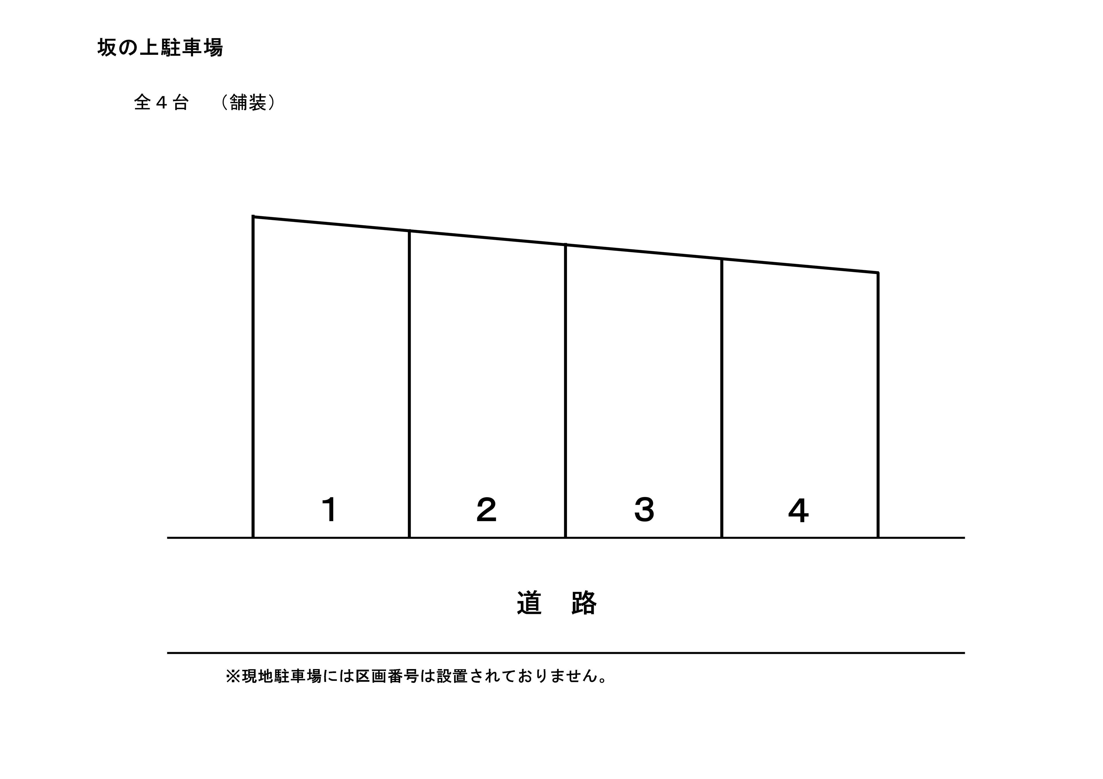 坂の上駐車場の駐車配置図