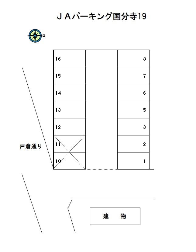 JAパーキング国分寺19の駐車配置図