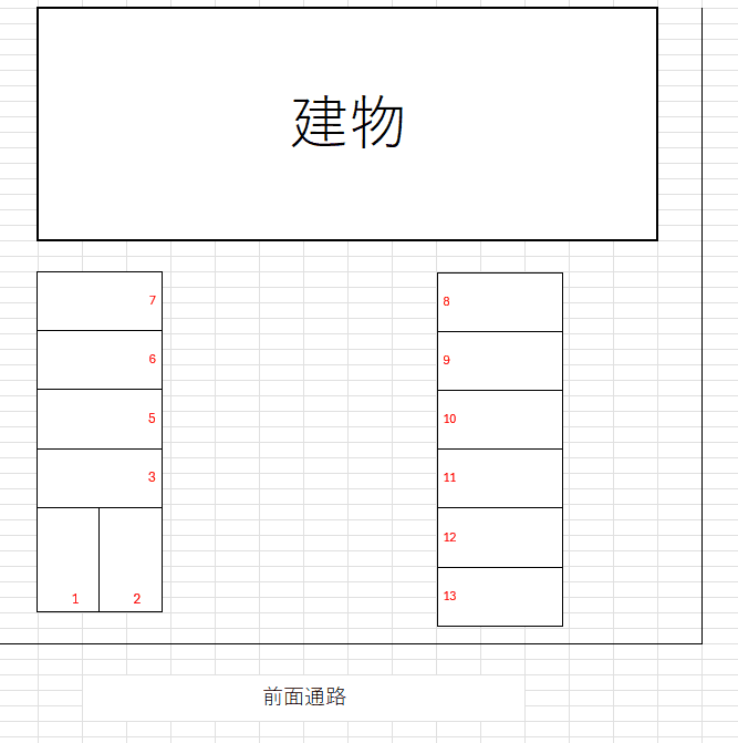 リアンコート飯塚の駐車配置図