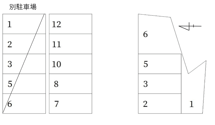 清水ガレージの駐車配置図