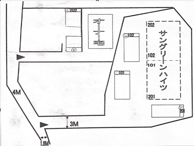 サングリーンハイツの駐車配置図