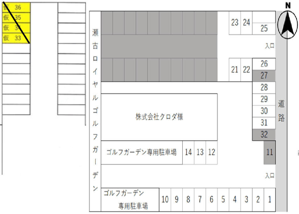 K-0111駐車場の駐車配置図
