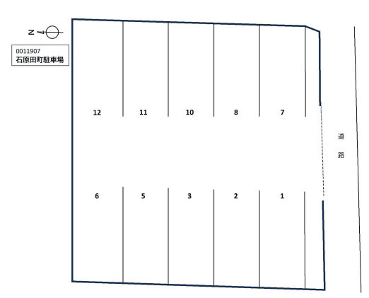石原田町駐車場の駐車配置図
