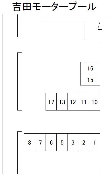 吉田モータープールの駐車配置図