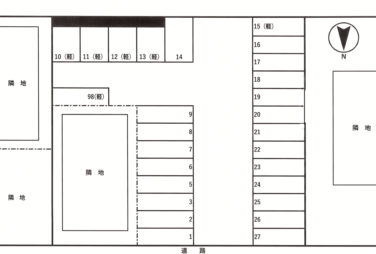 ユニコン東朝日町218パーキングの駐車配置図