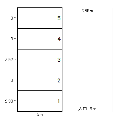 大和東5丁目駐車場の駐車配置図