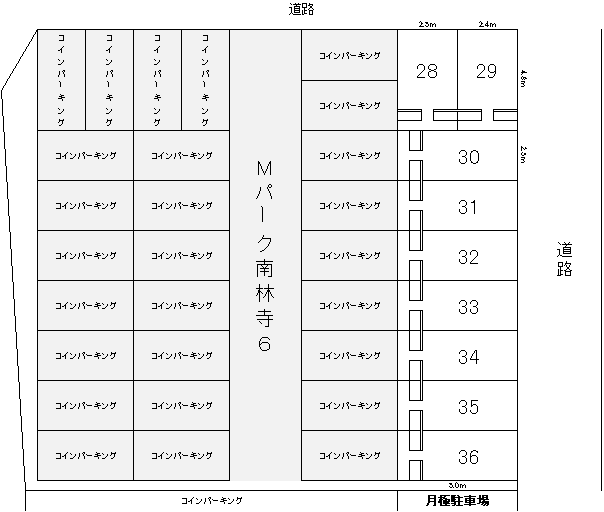 Mパーク南林寺6の駐車配置図