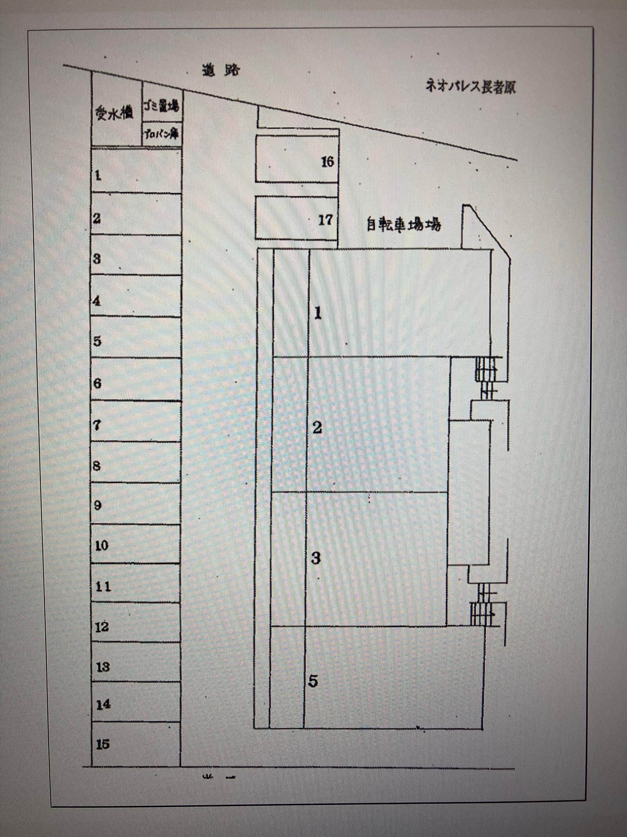 ネオパレス長者原 駐車場の駐車配置図