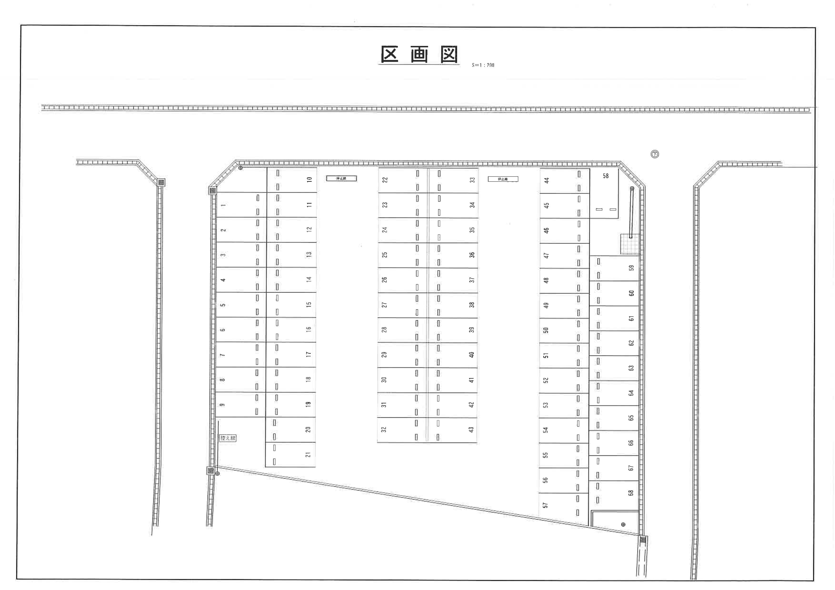 浜乃木6S駐車場の駐車配置図