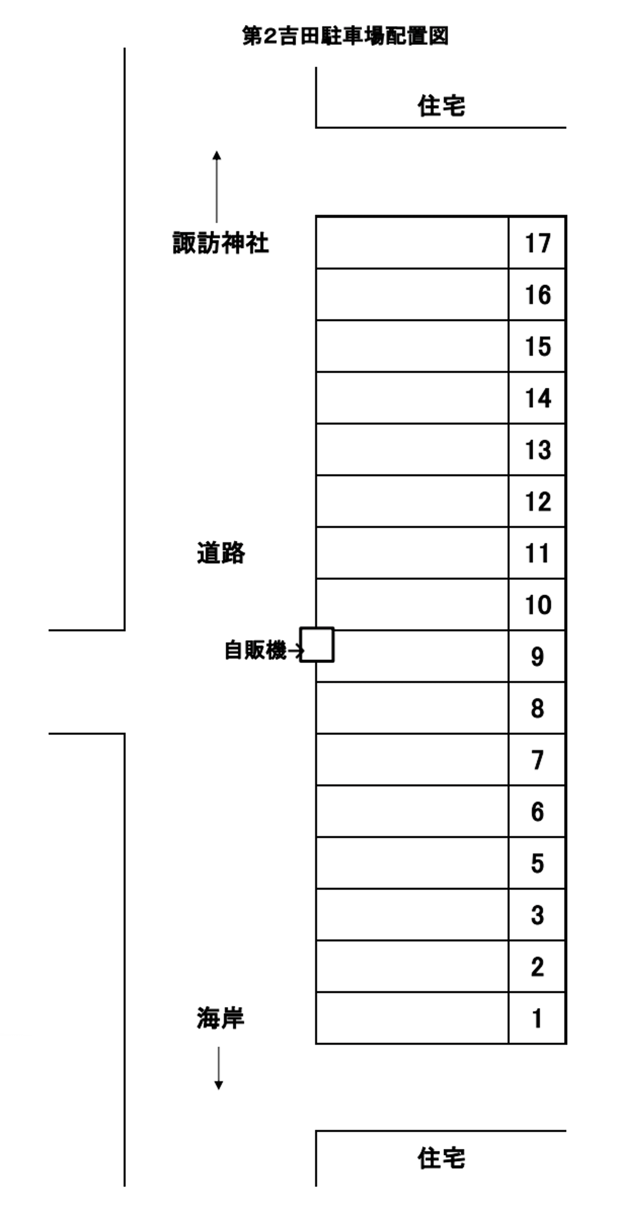 第2吉田駐車場の駐車配置図