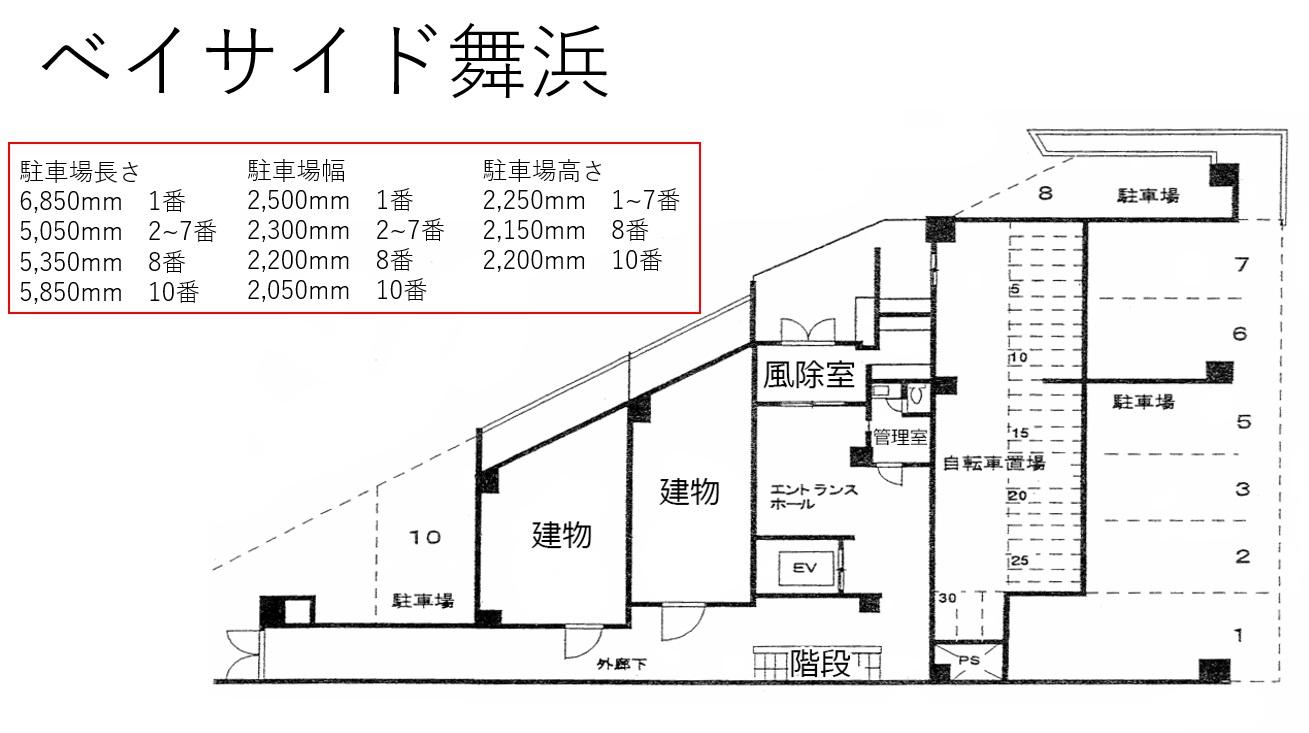 ベイサイド舞浜の駐車配置図