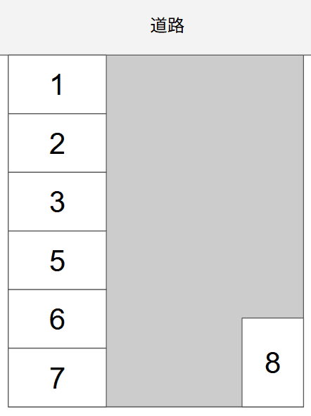 朝倉町3丁目丸山方駐車場の駐車配置図