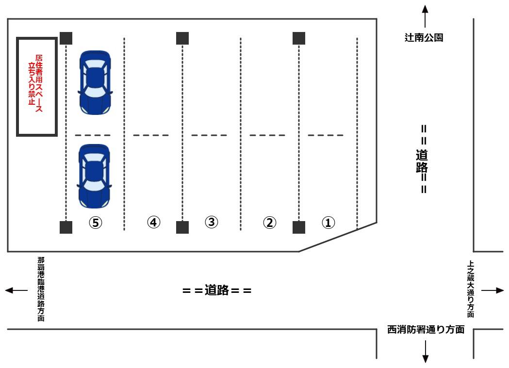 玻座真パーキングの駐車配置図