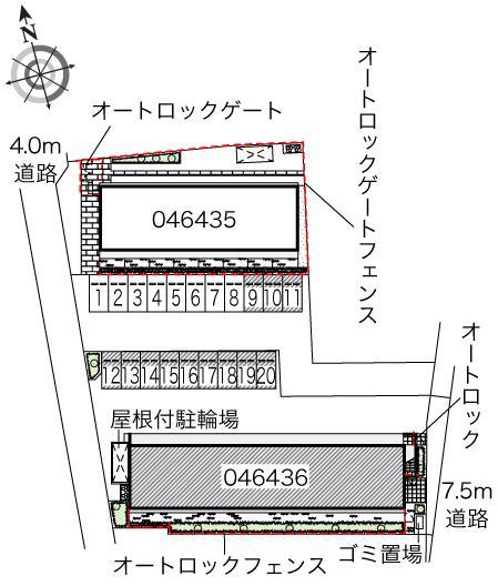 ヴィラこもれび(46436) 敷地外駐車場の駐車配置図