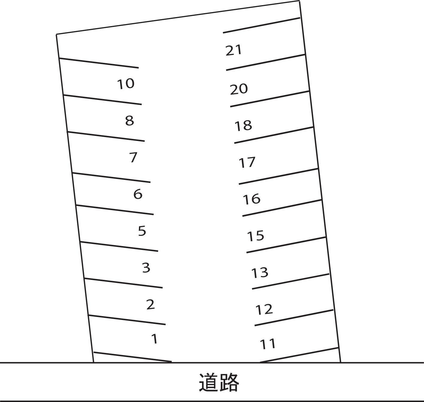 高屋 山田月極駐車場の駐車配置図