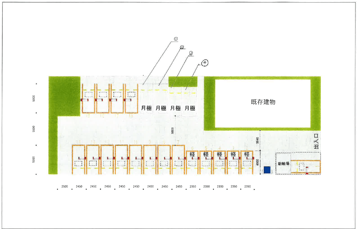 市川第二の駐車配置図